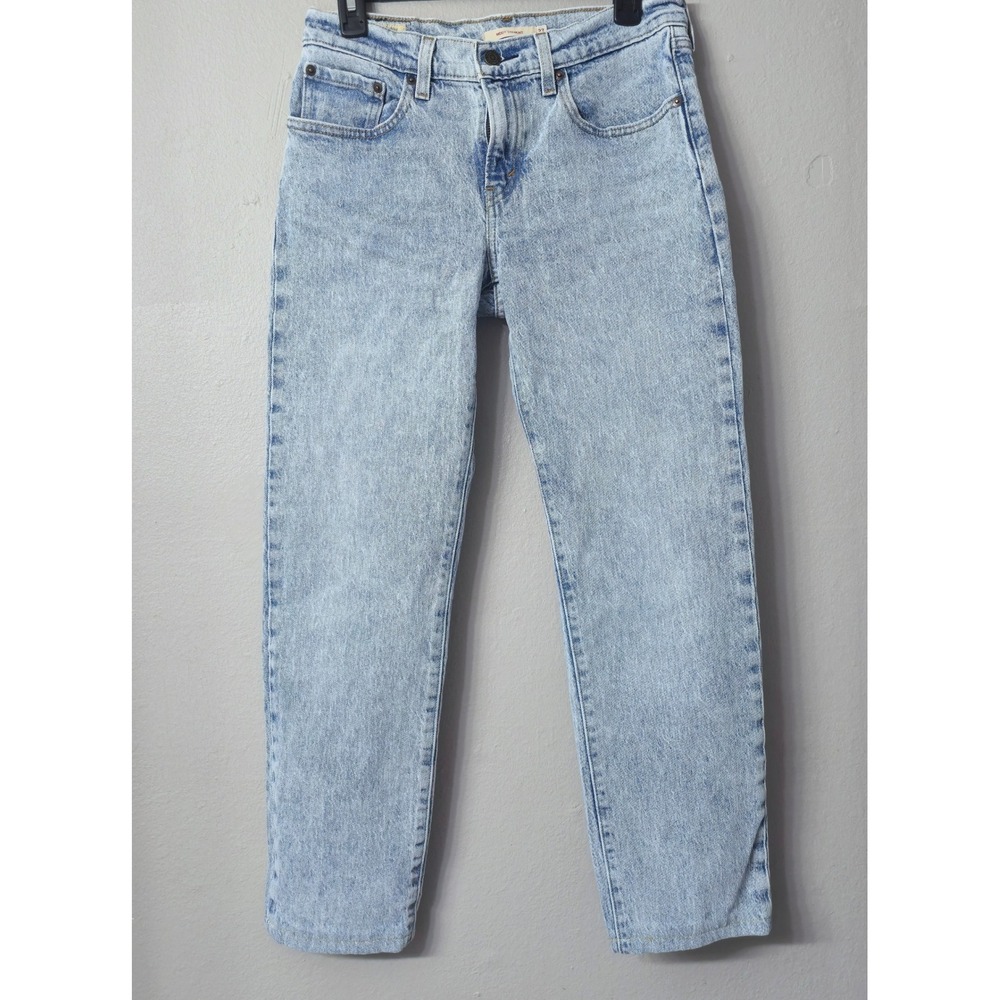 Levis Premium Middy Straight Jeans Acid Wash Light Blue Denim 27